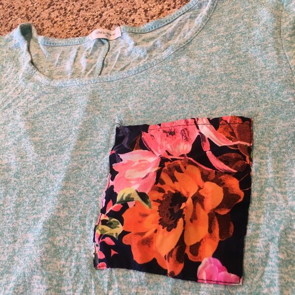 Anthro 12PM By Mon Ami Small Blue Long Sleeve Top Peasant Blouse Floral Back - Picture 11 of 12